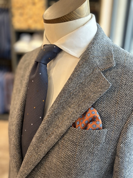 GRAY DONEGAL TWEED JACKET