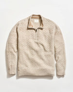 BASKETWEAVE HALF ZIP SWEATER- OATMEAL