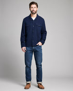 PIN DOT DOBBY TWO POCKET OVERSHIRT, NAVY