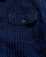 PIN DOT DOBBY TWO POCKET OVERSHIRT, NAVY