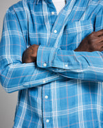 DOUBLE FACE PLAID CYPRESS SHIRT, WASHED INDIGO