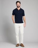 DIAMOND SWEATER POLO, CARBON BLUE
