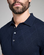 DIAMOND SWEATER POLO, CARBON BLUE