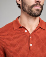 DIAMOND SWEATER POLO, UMBER