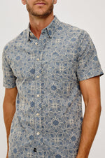 HALE S/S SPORT SHIRT, DAISY STEEL