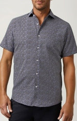 S/S PRINTED HEIRLOOM GEO- BLACK