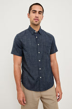 FAIRFAX S/S SHIRT, NAVY ETCH