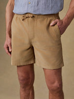 CORDUROY SHORT, DARK SAND