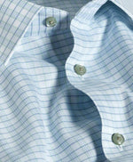 WHITE AND PISTACHIO DOBBY CHECK DRESS SHIRT - TRIM