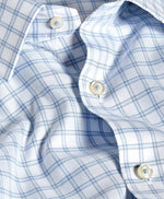 WHITE AND SKY CHECK DRESS SHIRT - TRIM FIT