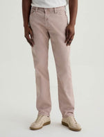 SUEDED SATEEN, EVERETT SLIM STRAIGHT FIT FIVE POCKET, DESERT MAUVE