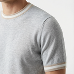 REVERSE JERSEY KNIT CREW- SILVER
