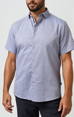 SEERSUCKER STRIPED S/S SHIRT, NAVY