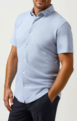 S/S TECH PIQUE, BLUE
