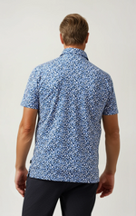 FLORAL TECHNO STRETCH POLO, BLUE