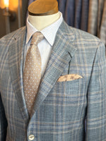 PALE CERULEAN & WHEAT PLAID SOFT COAT