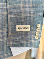 PALE CERULEAN & WHEAT PLAID SOFT COAT