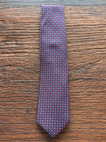 100% SILK PLUM AND RED WOVEN NEATS TIE, THE LABEL