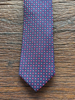 100% SILK PLUM AND RED WOVEN NEATS TIE, THE LABEL