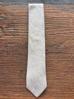 100% SILK MARLED GREY WOVEN TIE, THE LABEL