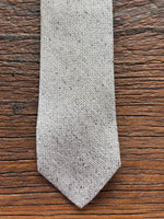 100% SILK MARLED GREY WOVEN TIE, THE LABEL