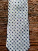 100% SILK BLUE DOTS WOVEN TIE, THE LABEL