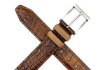 BILL ALLIGATOR GRAIN LEATHER BELT- HONEY