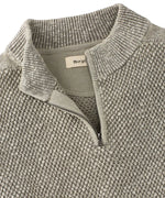 QUARTER ZIP MOCK NECK COTTON SWEATER, STONE