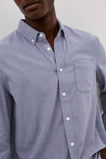 VANCE SHIRT- BLUE HEATHER GRID