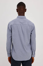 VANCE SHIRT- BLUE HEATHER GRID