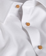 WHITE DOBBY SOLID DRESS SHIRT- TRIM