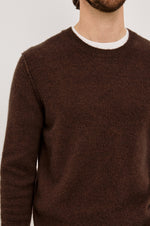 LAURENT WOOL/CASHMERE SWEATER - CHESTNUT