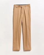 FLANNEL FLAT FRONT TROUSER- TAN HEATHER