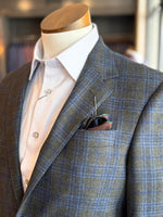 VINTAGE GREY-GREEN PLAID COAT