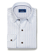 WHITE AND CHOCOLATE NEAT SPORT SHIRT
