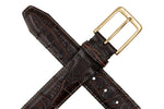 JUSTIN ALLIGATOR GRAIN LEATHER BELT- CHESTNUT