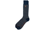 STRIPE ALPACA YARN SOCKS- NAVY