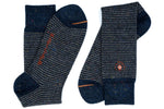 STRIPE ALPACA YARN SOCKS- NAVY