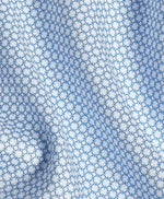 WHITE & BLUE GEO PRINT REGULAR FIT DRESS SHIRT