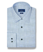 BLUE & GREEN TWILL CHECK DRESS SHIRT - REGULAR FIT