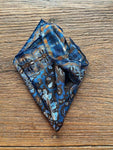 AQUA WITH PAISLEY AND MEDALLIONS POCKET SQUARE
