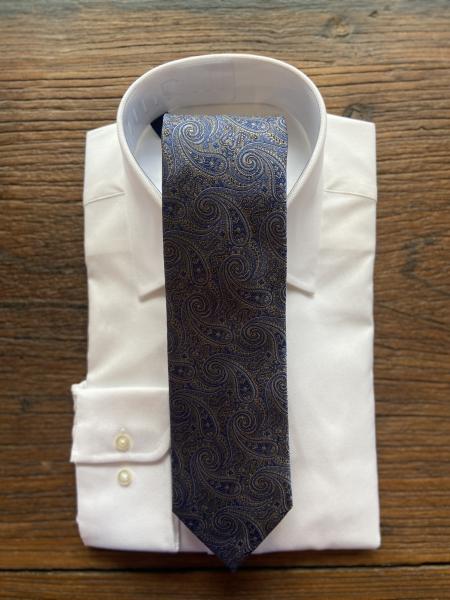 CHARCOAL AND BLUE PAISLEY TIE, DAVID DONAHUE