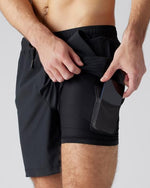 RHONE 7" PURSUIT SHORT LINED, BLACK